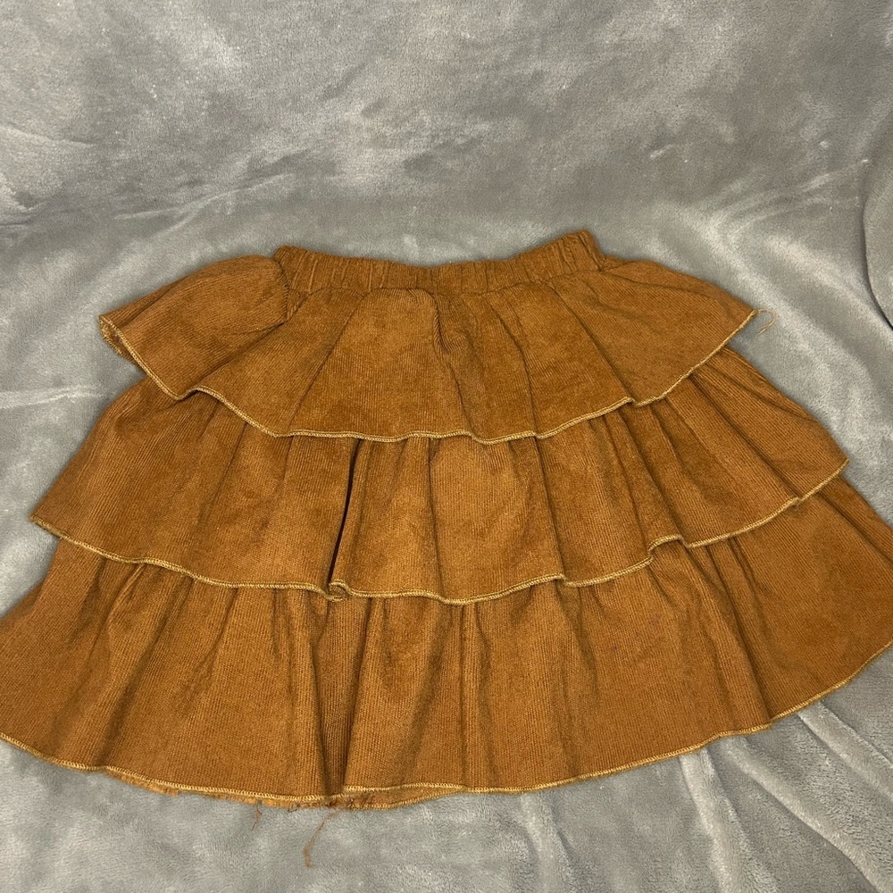 Brown Tiered Skirt